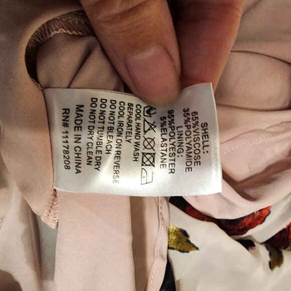 Rare London Pink Rose Devore Lace-Up Midi Dress NWT White Size 4 Hole in bodice - Picture 12 of 12